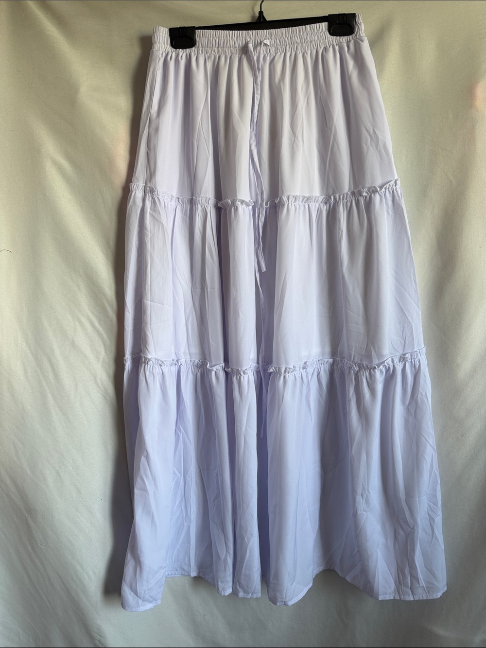Flowing Tiered Maxi Skirt — White